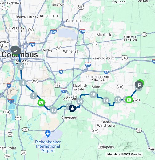 Pelotonia 25 Mile Route Google My Maps