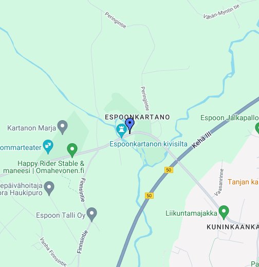 Espoon kartanon silta no I/Kungsgårdsvägen/Kuninkaankartanontie - Google My  Maps
