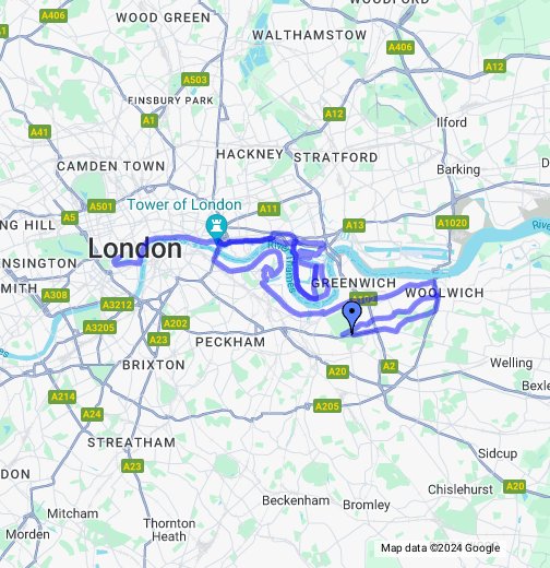 London Marathon Course - 26.2 miles - Google My Maps