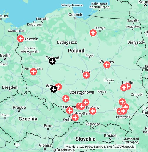 Koronawirus w Polsce (oprac. RMF FM) Google My Maps