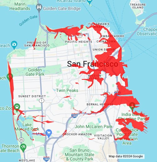san francisco liquefaction map San Francisco Seismic Hazard Zones Liquefaction Google My Maps san francisco liquefaction map