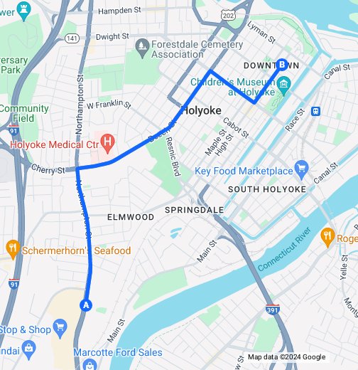 Holyoke St. Patrick's Parade Route Google My Maps