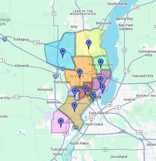 Peoria Neighborhoods - Peoria Illinois (2) - Google My Maps