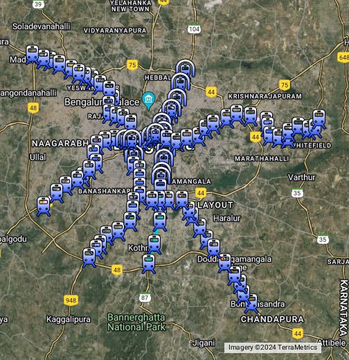 Bangalore Satellite Map Latest Bangalore Metro   Google My Maps