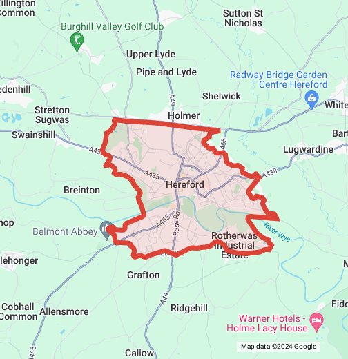 Hereford Pedicargo Operational Area - Google My Maps