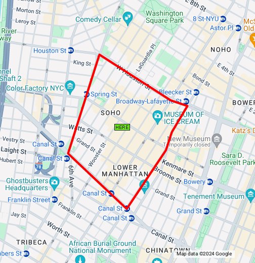 Map of SoHo, New York City Google My Maps