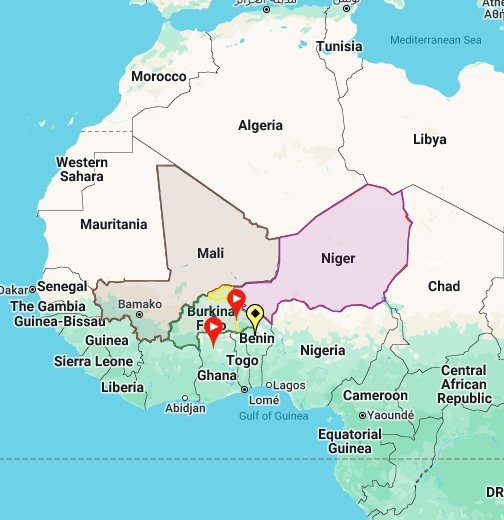 Afrique de l'Ouest pays enclavés - Google My Maps