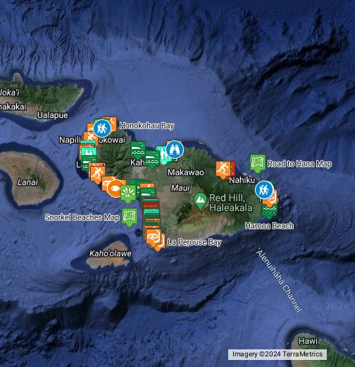 Maui Beaches Interactive Google Map Google My Maps