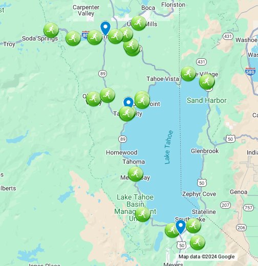 Lake Tahoe Running Overview Google My Maps