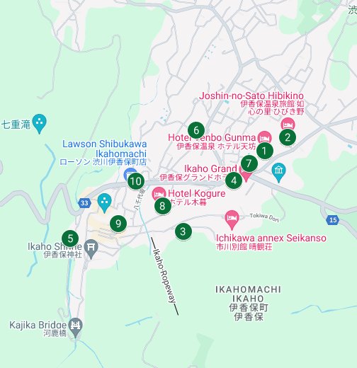 伊香保温泉の人気宿ランキングtop10 Google My Maps
