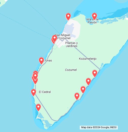 Map of Beaches in Cozumel - Google My Maps