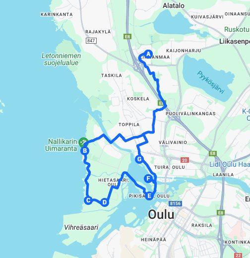 Nallikari Hietasaari Route - Google My Maps