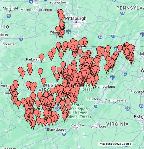 WV Trout Stocking Map Google My Maps
