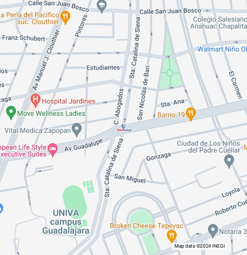 Avenida Guadalupe 4700, Col. Camino Real, Guadalajara, Jalisco - Google My  Maps