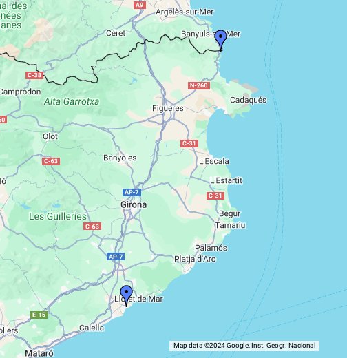 kartta espanja google Costa Brava Spain Google My Maps kartta espanja google