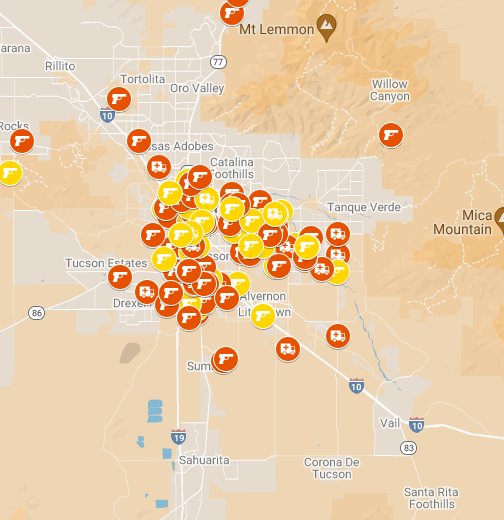 Violent crimes in Tucson in 2022 Google My Maps