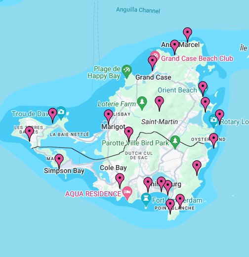 karta st martin St Maarten St Martin island Tour   Google My Maps