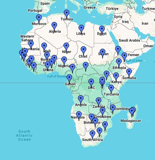 African Countries - Google My Maps