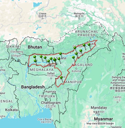 Satellite Map Of Assam Assam   Google My Maps