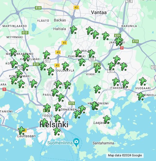 Helsinki soccer fields-Hesinki Jalkapallo kentät - Google My Maps