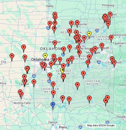 Oklahoma Casinos Map