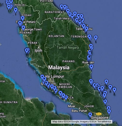 google map of malaysia