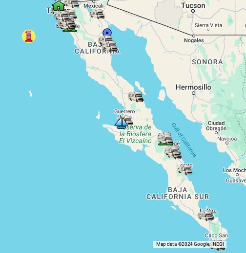 Baja Mexico Map Google Baja California   Camping and RV Map   Google My Maps