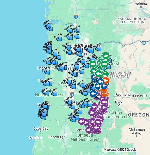 ODFW trout stocking sites NW Oregon Google My Maps