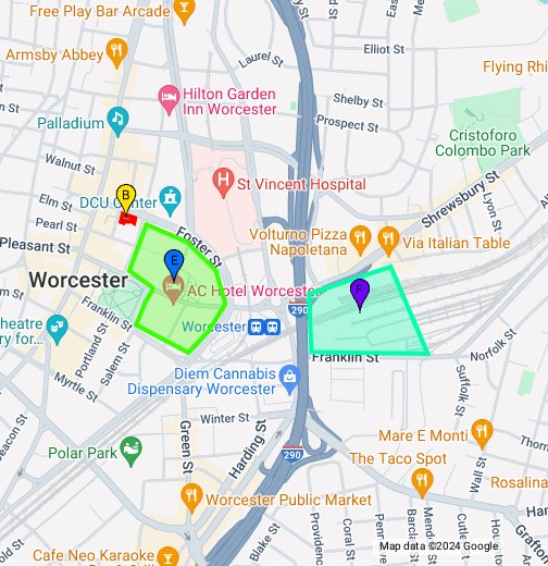 Worcester Downtown Google My Maps