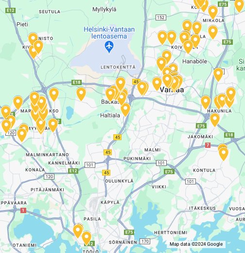 Vantaan Sanomien noutopisteet - Google My Maps