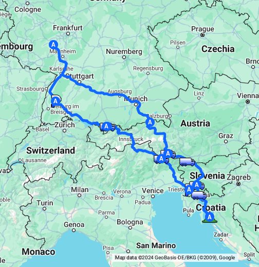 Deutschland Österreich Slowenien Kroatien Italien 2011 - Google My Maps