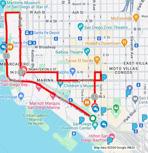 San Diego 5K Google My Maps
