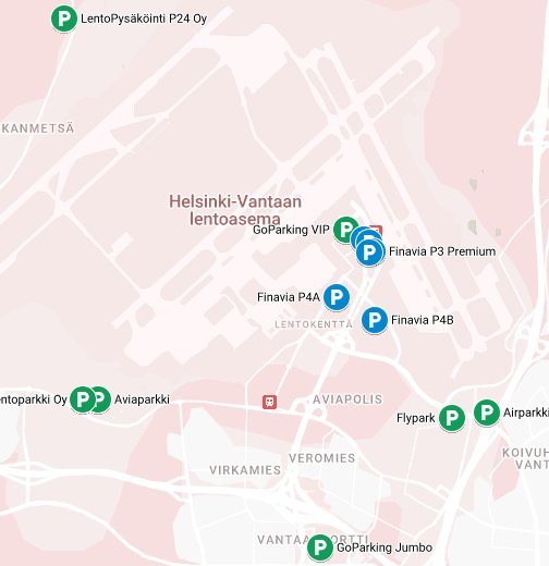 Helsinki-Vantaa pysäköinti - Google My Maps