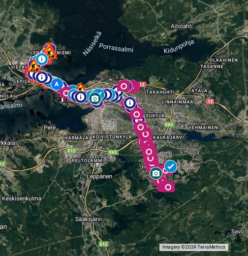 Tampereen ratikkatyömaat - Google My Maps