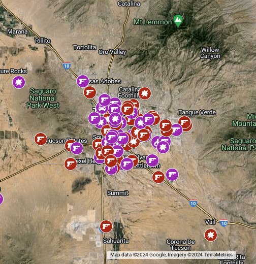 Tucson Homicides And Violent Crimes Google My Maps