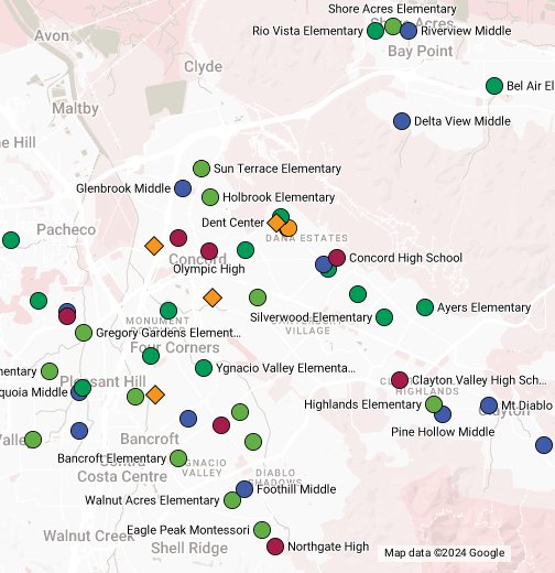 Mt Diablo Unified School District Sites Google My Maps