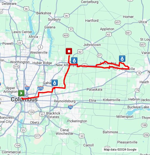 Pelotonia 2022 57 Mile Route (Saturday) Google My Maps