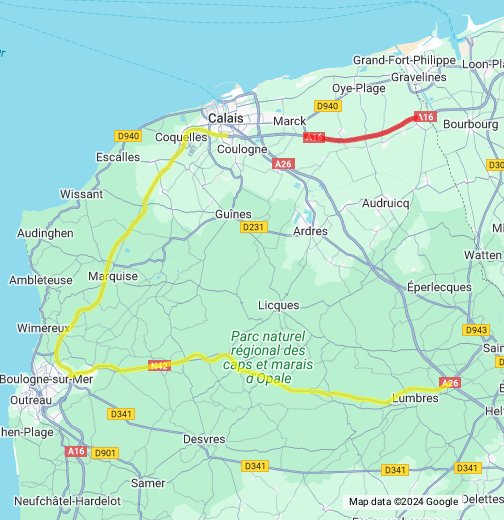 Road works A16 Calais-Dunkirk - Google My Maps