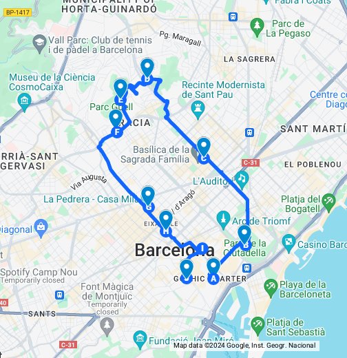 Barcelona Walking Tour - Google My Maps