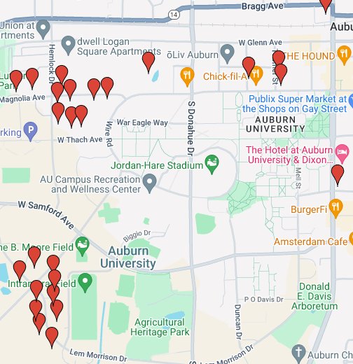 Auburn Fraternity Houses Google My Maps