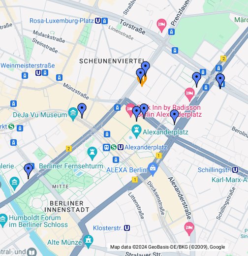 karta berlin city Berlin Map Hotels Berlin Alexanderplatz   Google My Maps