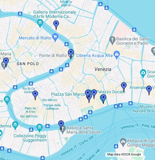 harta amanuntita a italiei Harta cu principalele atractii din Venetia   Google My Maps