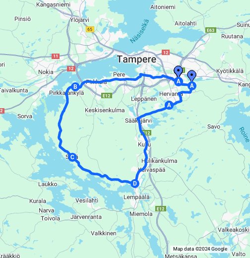 Kaukajärvi - Pirkkala - Säijä - Lempäälä - Sääksjärvi - Rusko - Google My  Maps