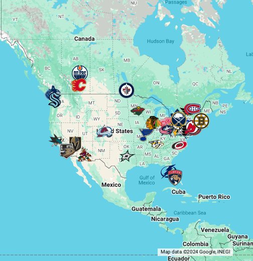 National Hockey League (NHL) Google My Maps