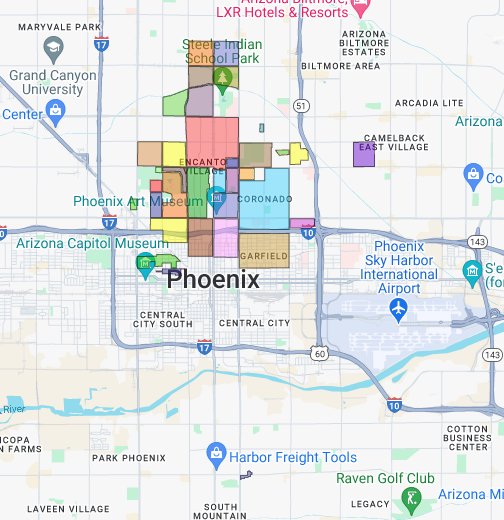 Downtown Phoenix Neighborhoods Map 4762