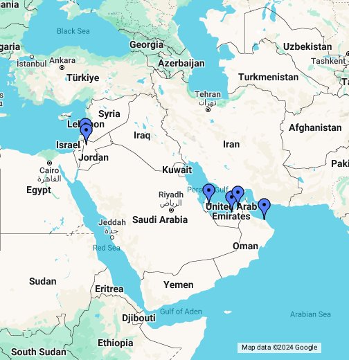 Dubai, Qatar, Jordania y Oman - Google My Maps