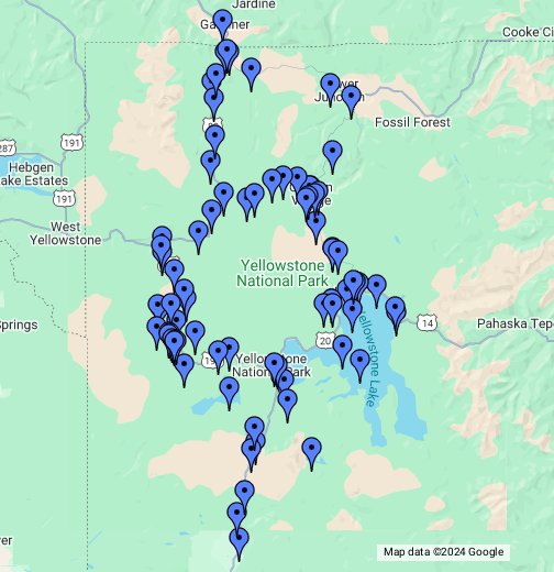 Maps Of Yellowstone Park Yellowstone National Park   Google My Maps