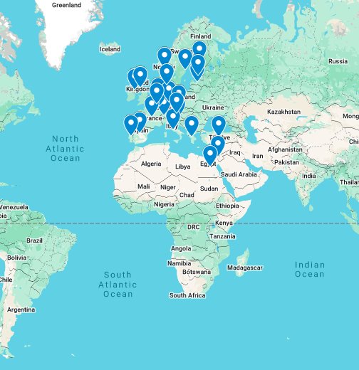 DFARS Countries Google My Maps
