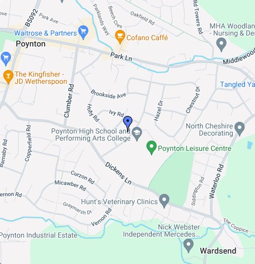 Map Of Poynton Cheshire Poynton, Cheshire East Sk12 1Pu - Google My Maps