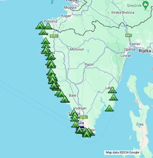 Camping Istrien / Campsites in Istria - Google My Maps